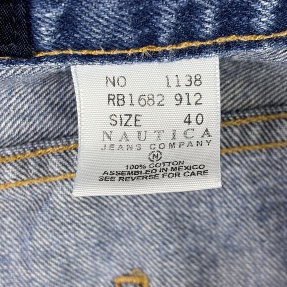 Vintage Y2K Nautica Jeans Denim Jean Shorts Men’s Size 38 Baggy Carpenter Med - Picture 8 of 12